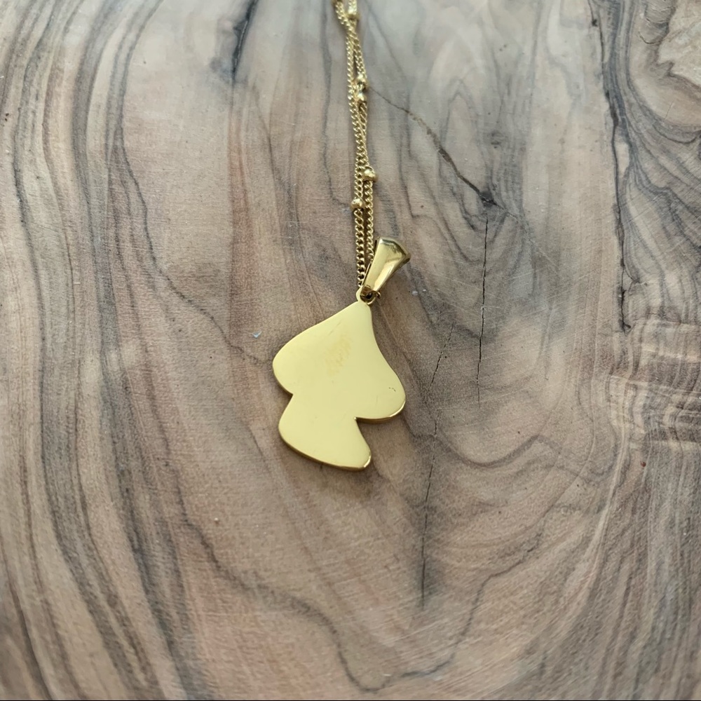 18K Gold Plated Pink Mushroom Necklace - Picture 4 of 4